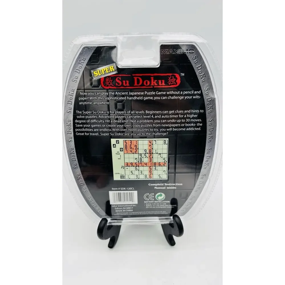 New Maximo Super Sudoku Handheld Electronic Puzzle Game - 16,000+ Puzzles Sealed